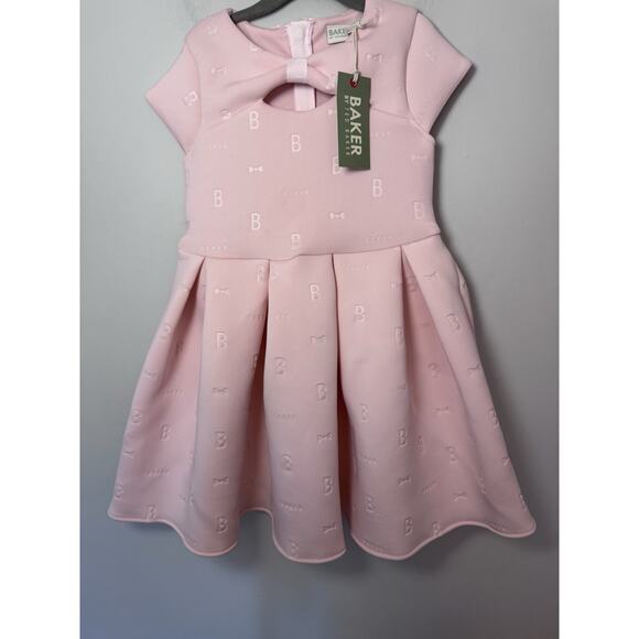 Baker by Ted Baker Pleated Scuba Dress Pink Girls Sz 8 $87 NWT - Picture 6 of 16